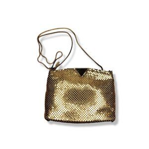 Elegant Evening Crossbody Handbag Women Mini Gold Mesh Purse Bag Lined Zipper